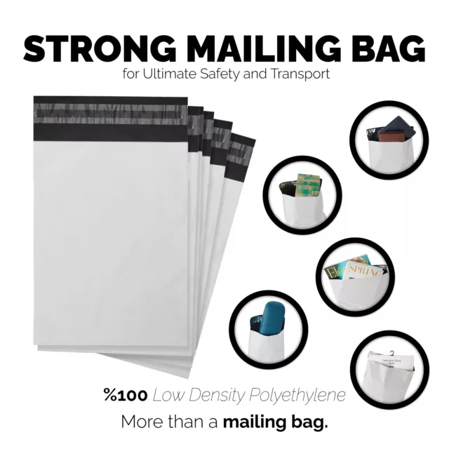 Premium Strong Grey Plastic Mailing Bags Poly Postage  Self Seal Parcel Sizes