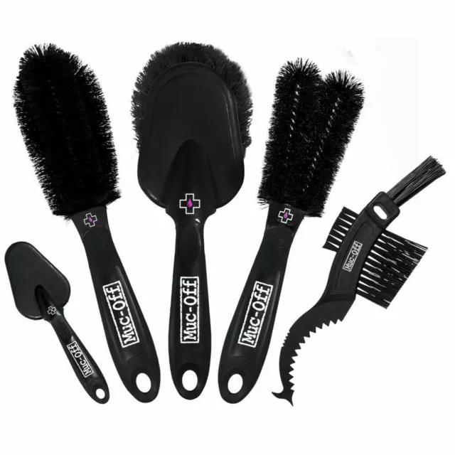 Muc-Off 5 Piece Brush Set Cleaning Brushes Motorcycle Motorbike MX ATV Black 206 2