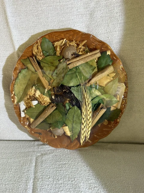 Vintage Home Interior Cinnamon Peach Cobbler Potpourri Bowl New In plastic