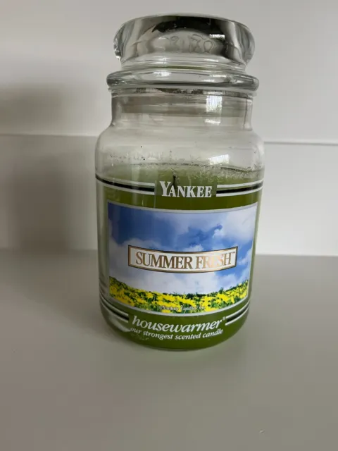 Vintage Yankee Candle SUMMER FRESH 22 oz Large Jar Housewarmer Black Band