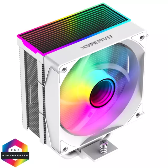 GameMax Sigma 550 weiß ARGB Intel AMD CPU Kühler 120 mm A-RGB PWM Lüfter TDP 220w