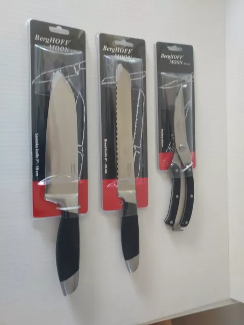 BergHOFF Moon 3pc Cutlery Set (Santoku + Poultry Shears + Bread Knife) *NEW* BergHOFF Moon 3pc Cutlery Set (Santoku + Poultry Shears + Bread Knife) *NEW*