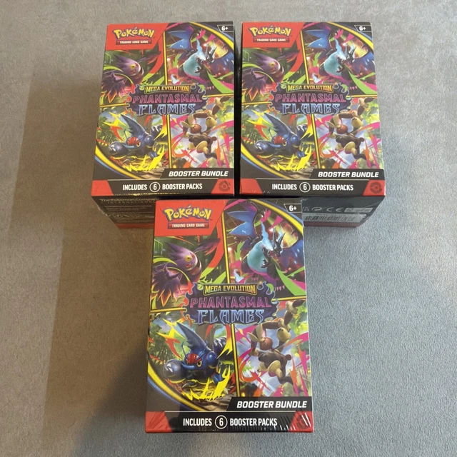 thumbnail image 2 of Pokemon TCG: Phantasmal Flames Booster Bundle – 6 Packs, Factory Sealed, English 2 of 4