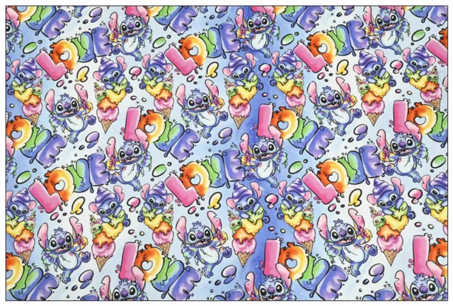 (A) Various Disney Stitch & Lilo Angel Fat Quarter 100% Cotton Fabric