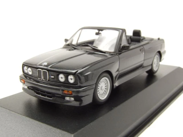 BMW M3 E30 Cabriolet 1988 Noir Métallique Maquette de Voiture 1:43 Maxichamps