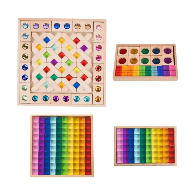 Jeu de blocs de Cubes en acrylique, jeu d'empilage pour les enfants de 3 ans