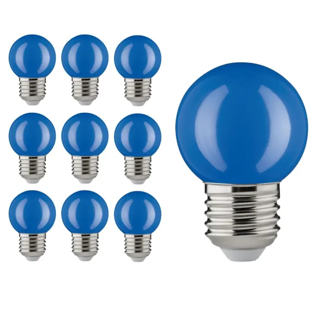 10er Set Source D'Éclaraige Paulmann LED Gouttes 2W E27 230V Bleu Déco Lumière