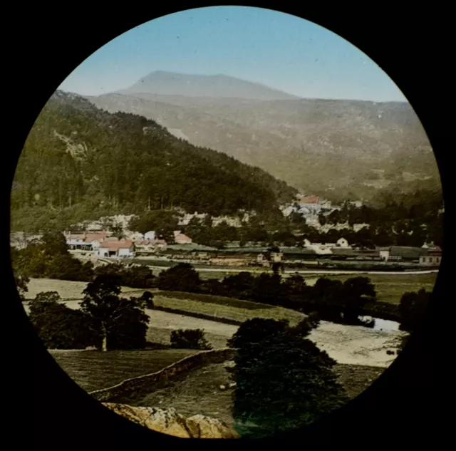 Magic Lantern Slide VALLEY AT BETTWS-Y-COED C1887 PHOTO WALES HAND PAINTED