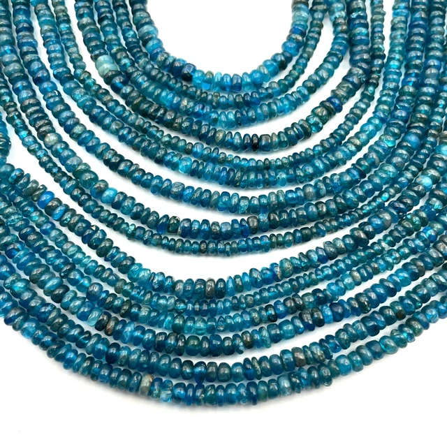 Naturel Néon Apatite Pierre Précieuse Rond Roue Perles Lisse Cocarde 3-5 MM 33cm