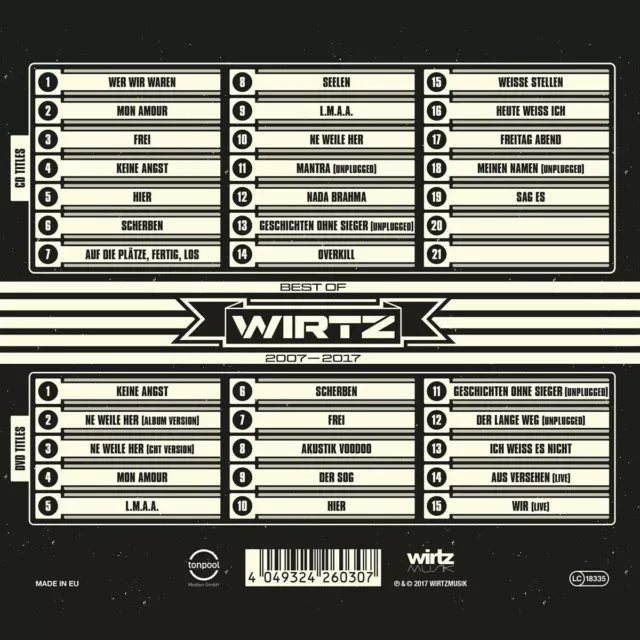 Wirtz - Best Of 2007-2017   Cd+Dvd Neuf 2