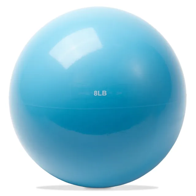 Toning Ball, 8 LB, Blue - Soft Weighted Mini Medicine Ball