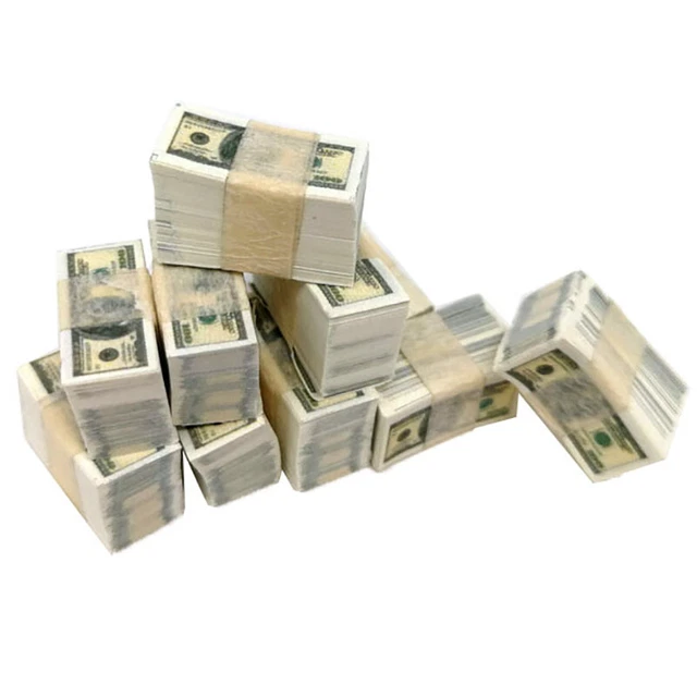 1/12 Scale A bundle Miniature Play Money Us $100 / $1Banknotes FZ