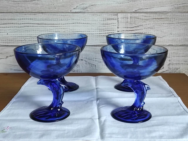 Verres à glace rétro vintage, Verres à coupe glacée, France, Set de 6 - France