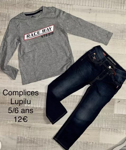 Complices Lupilu 5 / 6 ANS : T Shirt Gris + Jean TBE