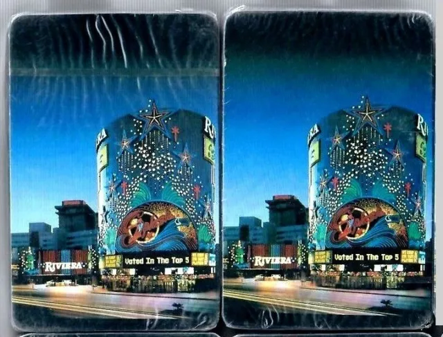 2 Riviera Hotel Casino Playing Cards Deck s  Las Vegas SEALED Lot Splash Color f