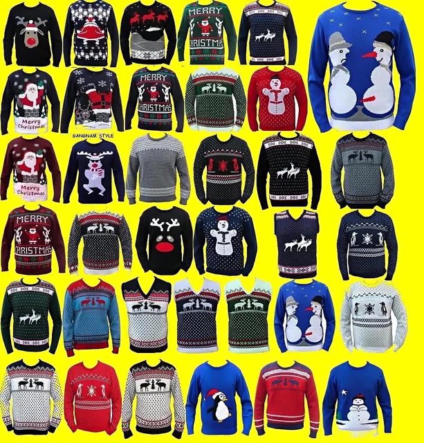 Uomo Maglione Natalizio Divertente Novità Natale Pullover Maglia Babbo Renna Di
