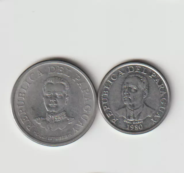 2 different world coins from PARAGUAY