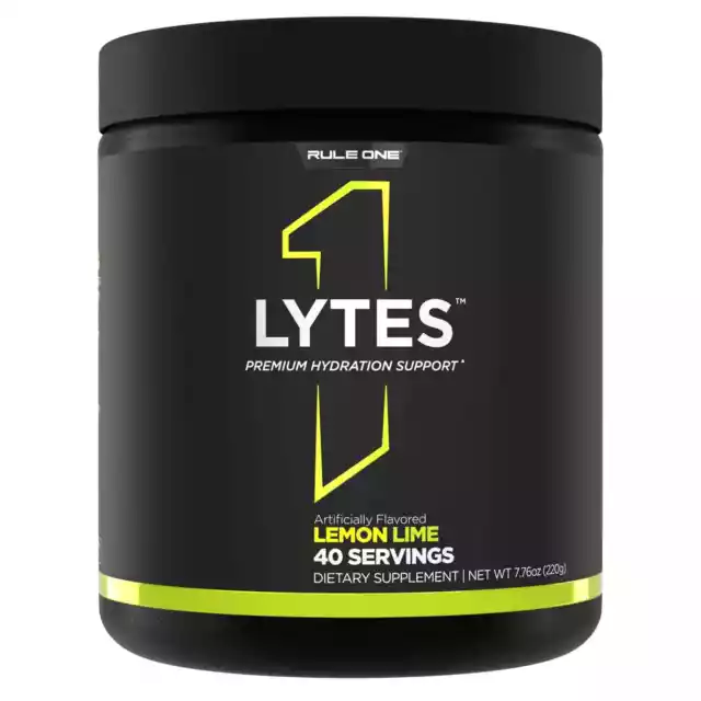 RULE 1 Lytes+ 40 serv Lemon Lime Premium Electrolyte Blend 220g