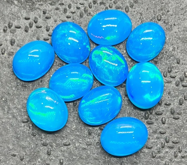 Opale éthiopienne naturelle Paraiba Fire Oval Flat Back Cabochon AAA Pierre...
