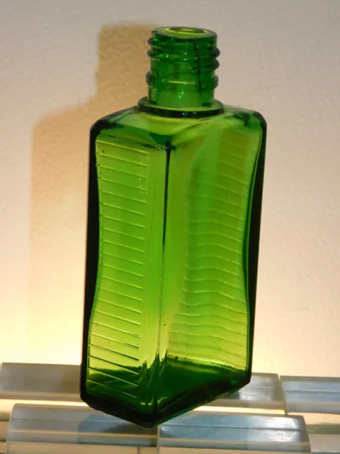 Vintage Apple Lime Green Innoxa Little Warning Lined Edged Drip Poison Bottle