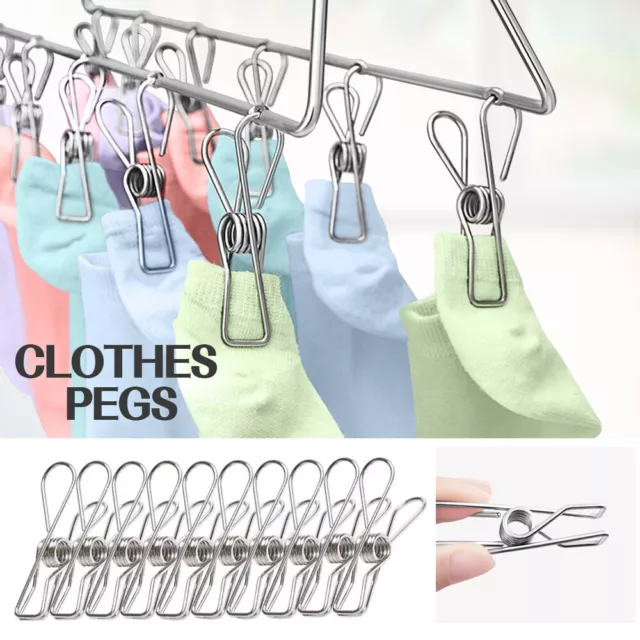 NEW 360x Stainless Steel Clothes Pegs Hanging Clips Pins Laundry Windproof Clamp