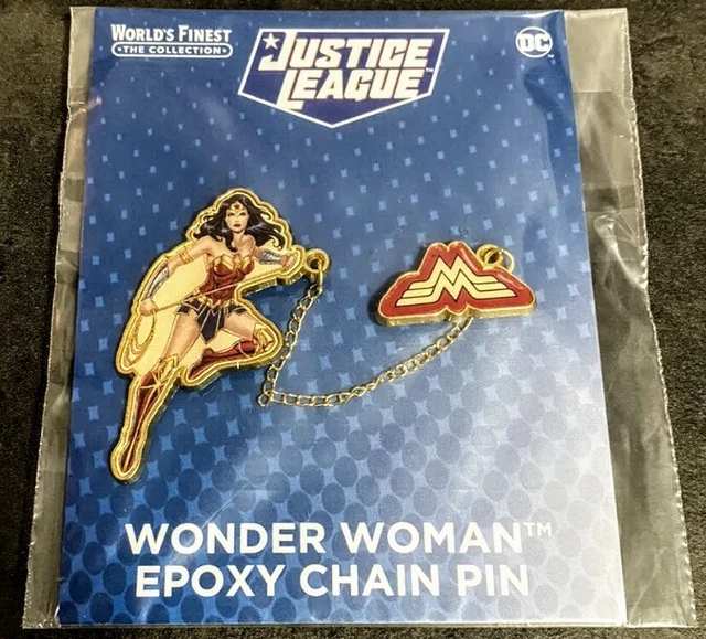 DC Comics Culturefly World's Finest Wonder Woman JLA Epoxy Chain Pin New Rare DC Comics Culturefly World's Finest Wonder Woman JLA Epoxy Chain Pin New Rare