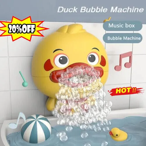 Duck Bubble Machine 12-Songs Musical Bubble Maker Children Bath Shower Toy TOP