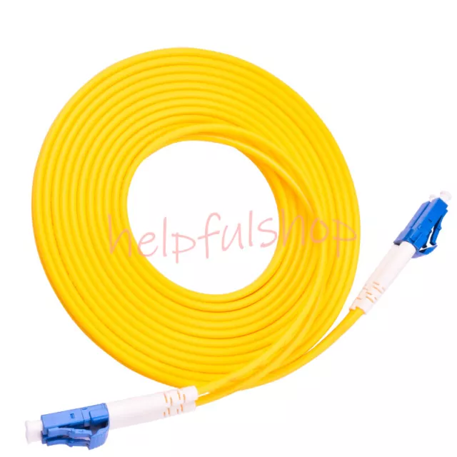 LC UPC to LC UPC Duplex Single Mode PVC 3.0mm Fiber Optic Patch Cord Cable 100m