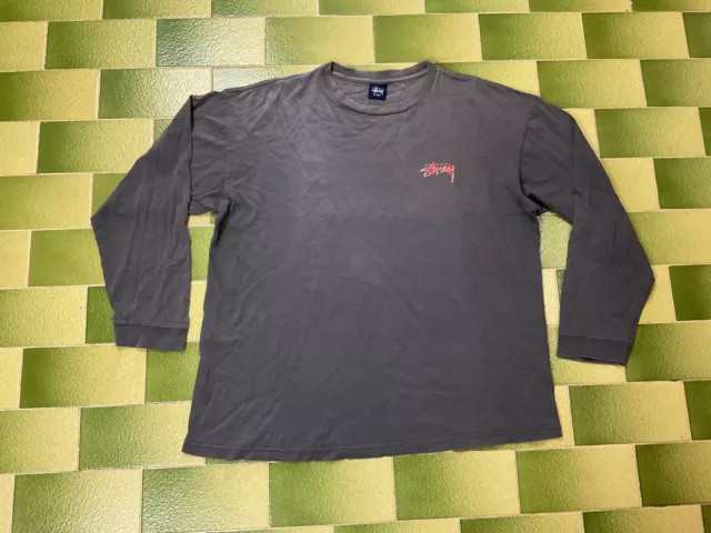 T-shirt a maniche lunghe Stussy vintage anni 2000 Stampa fronte-retro... 2