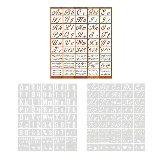 DOPENSPI 20 Stück Buchstaben-Schablonen Set – Weiße Letter Stencil Für Scrapbooking, Malen & DIY, 17.7 × 10.1 Cm