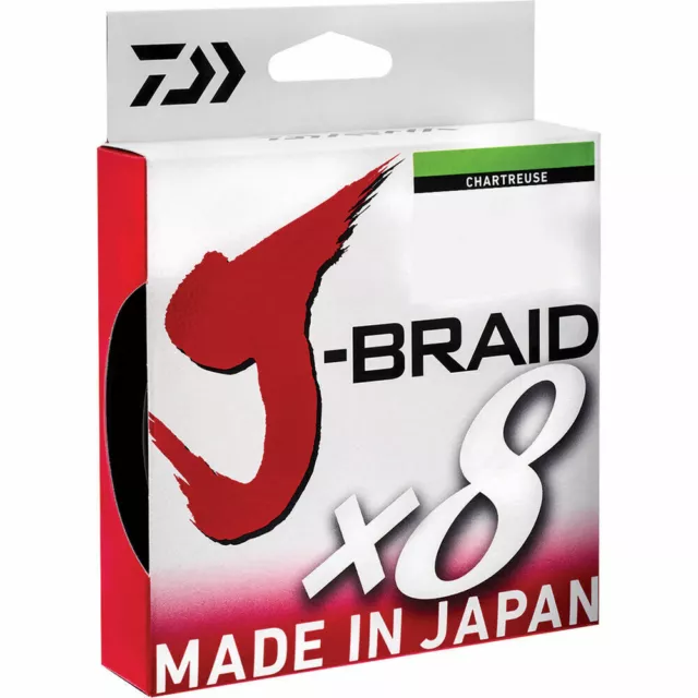 Brand New - Daiwa J Braid x8 150m Chartreuse Braided Fishing Line - Choose Lb