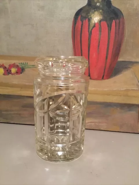 Vintage Gepresstes Glas/Flasche Mit Glasdeckel-Chemiker/Süssigkeiten (2)