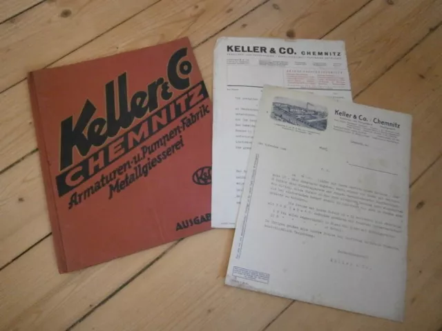 Keller & Co Chemnitz, Armaturen, Pumpen, Giesserei, original Prospekt ca. 1932 !