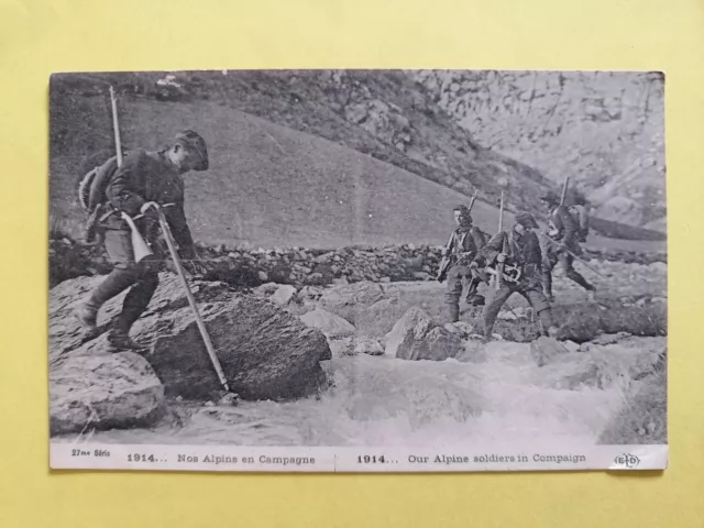 CPA 1914 Nos CHASSEURS ALPINS en CAMPAGNE à Mme Eugénie SEGUIN à La JARRIE