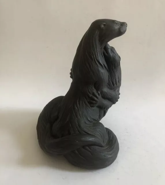 Menton Manor Cold Cast Bronze Resin Otter Mother & Cub Figure Figurine Ornament