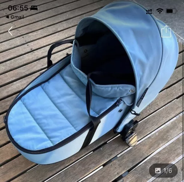 Babyzen YOYO Newborn Bassinet Aqua Blue with Adapters and Rain Cover 