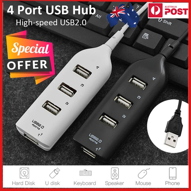 Multi USB Hub 4 Port High Speed Slim Compact Expansion Smart for data transfer