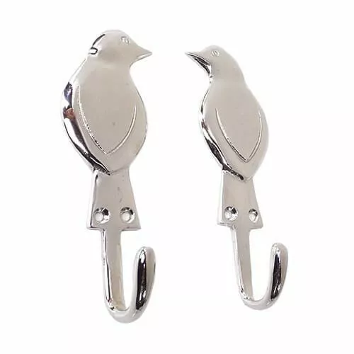 4.33inch Set of Vintage Songbird Hook Antique Solid Brass Coat Hanger Wall Mount
