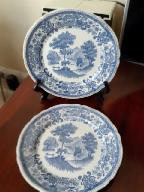 Villeroy & Boch - Burgenland bleu deux petites assiettes -décor chateau bon état