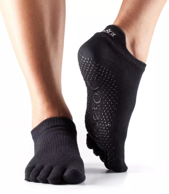 ToeSox Full Toe Low Rise Pilates Yoga Dance Martial Arts Non Slip Grip Socks