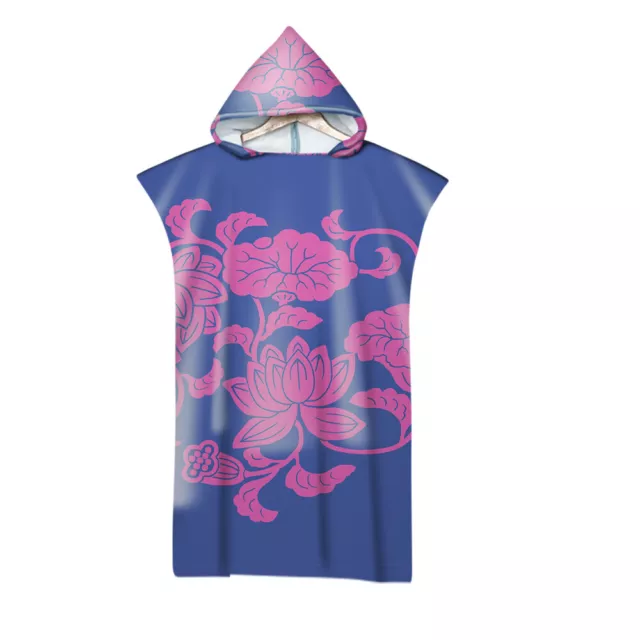 Chinese Style Lotus Leaf Flower Hooded Poncho Towel Spa Swim Beach Changing Robe