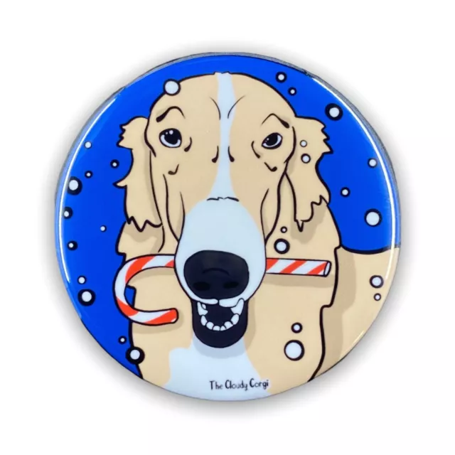 Tan Borzoi Dog in the Snow Magnet Handmade Holiday Hound Decor Gift 3.5"