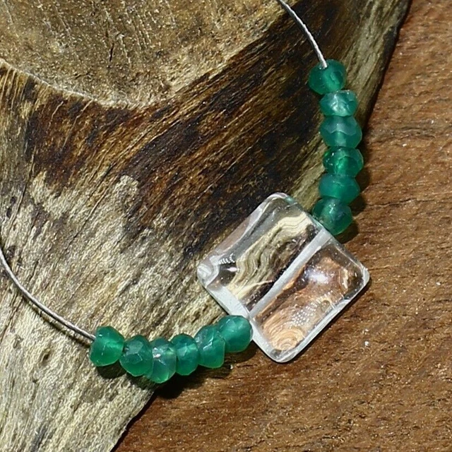 Collier Vintage Fantaisie Couleur Or - 3 Pendentifs Carrés Avec Cristaux Facettés 'diamants' - État Impeccable - Réf 3447