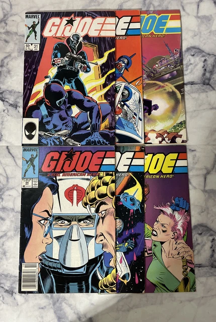 GI Joe Lot of 6 Comic Books Issues #31 34 36 64 65 & 77 Marvel Comics