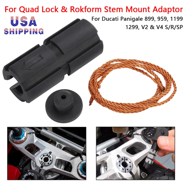 US For Ducati Panigale Quad Lock Rokform Stem Mount Adaptor 899 959 V2 V4 S/R/SP