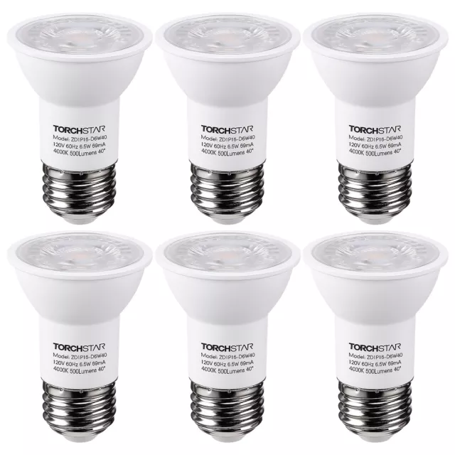 6-Pack LED PAR16 Spot Light Bulbs, Dimmable Spotlight, 4000K Cool White