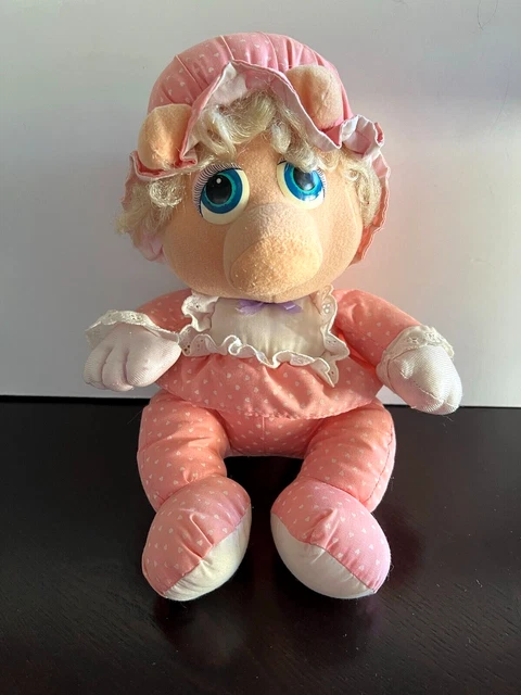 Vtg 1985 Hasbro Softies Muppet Babies Miss Piggy Plush Figure Doll