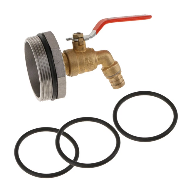 D50 Ton Barrel Oil Water Outlet Faucet Valve Tap W/ Seals Kit For 200L Drum