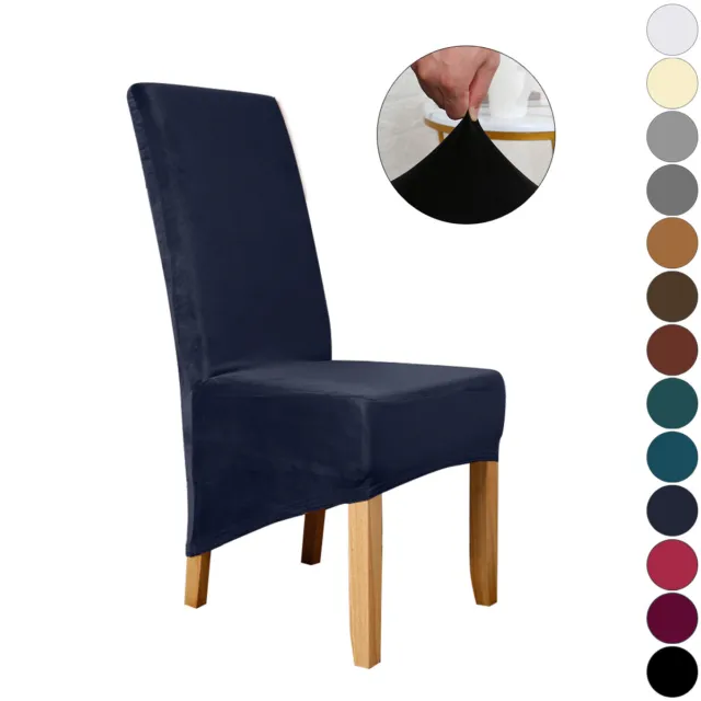 Velvet Dining Chair Seat Covers Stretch Plush Slipcovers Protector Removable
