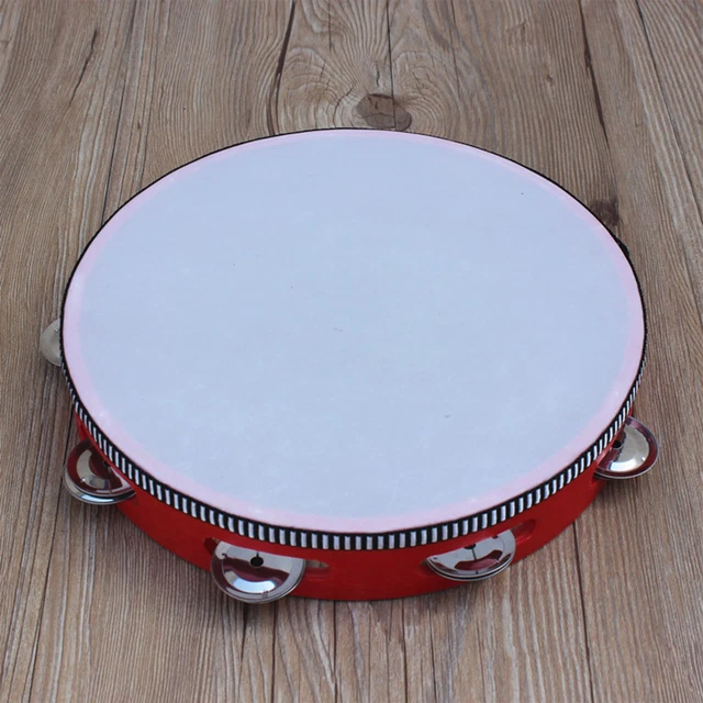 (4 Inch Red)Percussion Bell Drum Firm Structure No Deformation Handheld